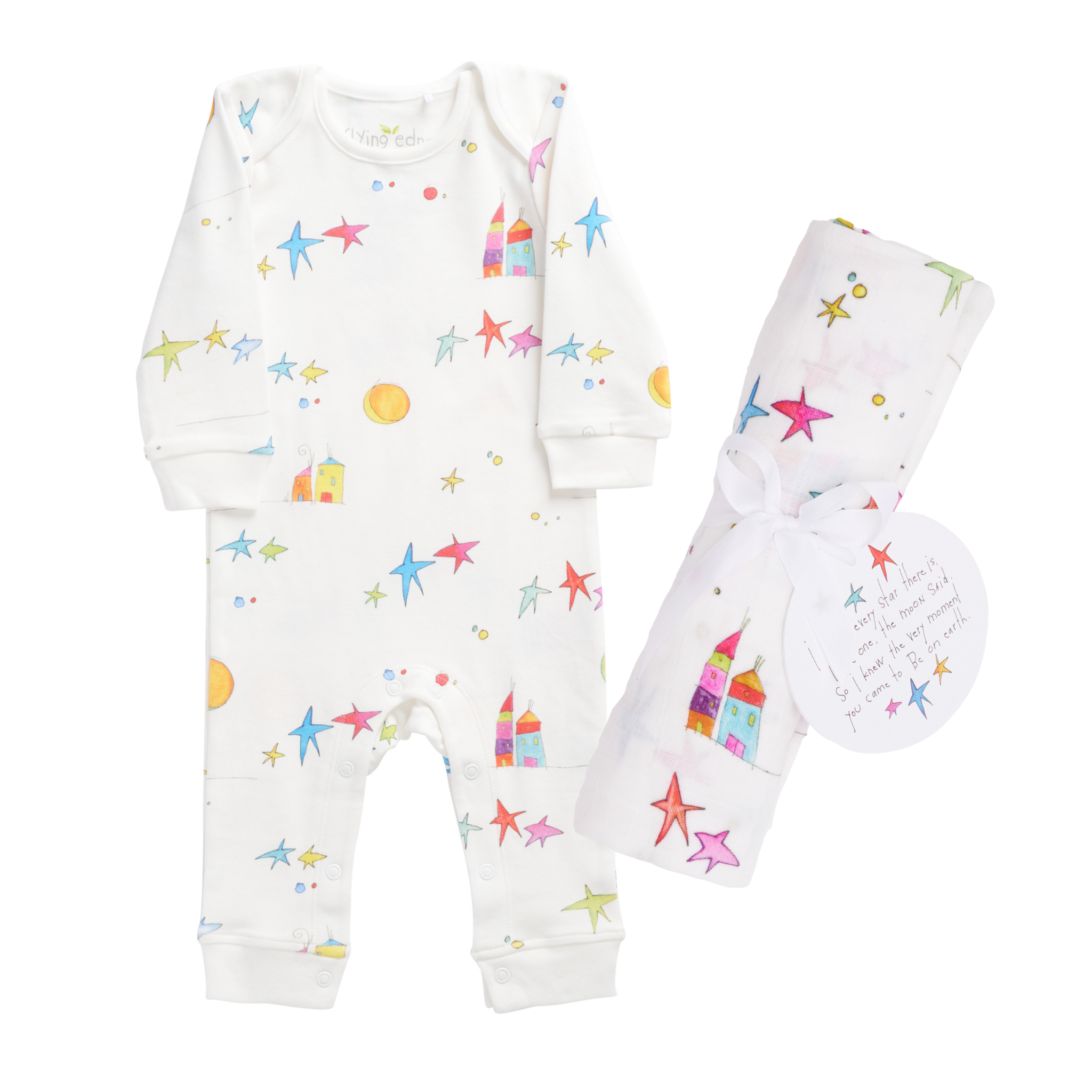 Flying Edna x From Babies with Love Luna organic baby gift set