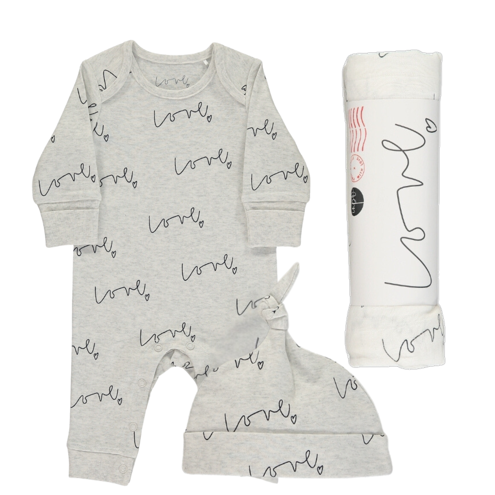 Love organic multi print baby gift set - natural